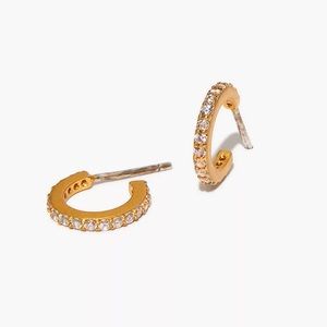 Madewell Small Gold Hoops w Gemstones